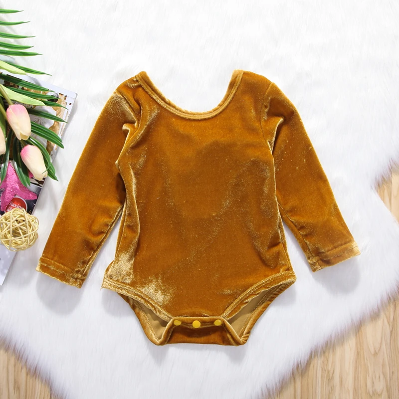 0-24M Lovely Newborn Baby Girl Bodysuit Long Sleeve Back Bow Velvet Outfits Body Suit Jumpsuit Playsuit Outfit Clothes | Детская одежда