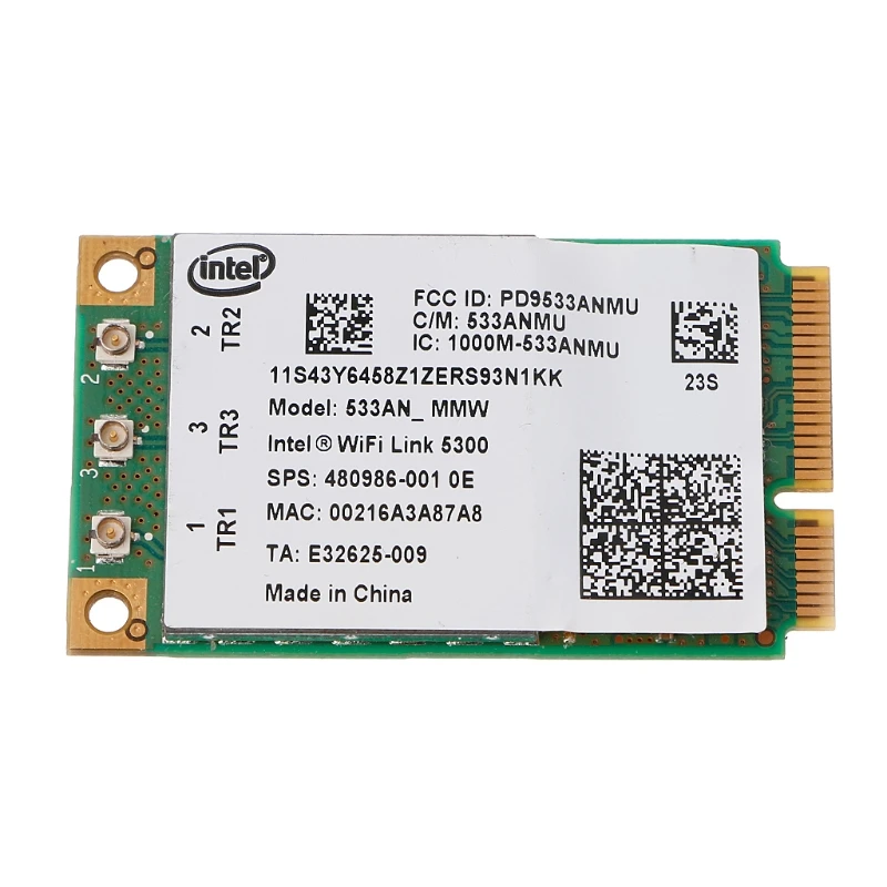 5300 533AN_MMW беспроводной WLAN WiFi мини PCIe Карта 802.11n + 450 Мбит/с устройство для X6HA|Сетевые