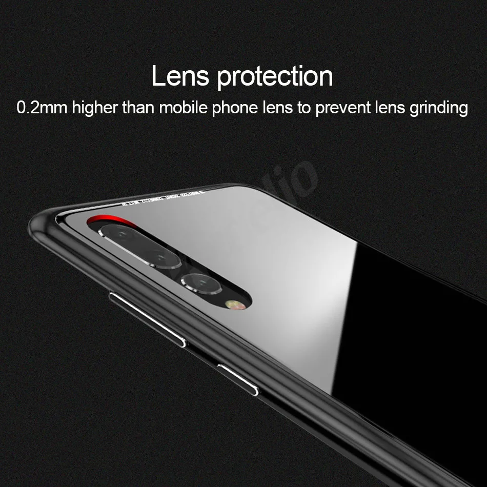 Proelio Magnetic Case For Huawei P20 Pro Toughed Clear Tempered Glass Aluminum Metal Magnet Adsorption Cover |