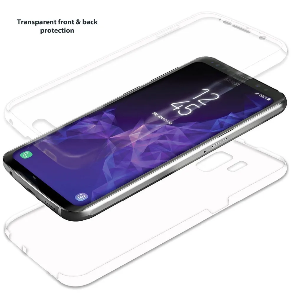 Ударопрочный силиконовый чехол на 360 градусов для Samsung Galaxy S8 S9 S7 Capa передняя и