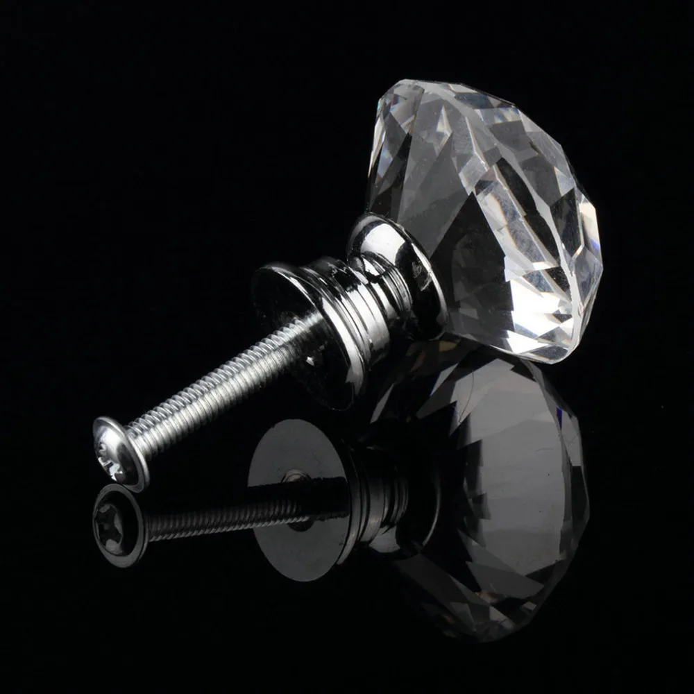 1PC Round Diamond Clear Crystal Glass Door Pull Drawer Knob Handle Cabinet Furniture hot search | Обустройство дома