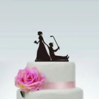 Топпер для свадебного торта под заказ, спортивный Топпер для свадебного торта, акриловый Серебряный Блестящий Топпер для торта для влюбленных, для игры в гольф, для невесты и жениха