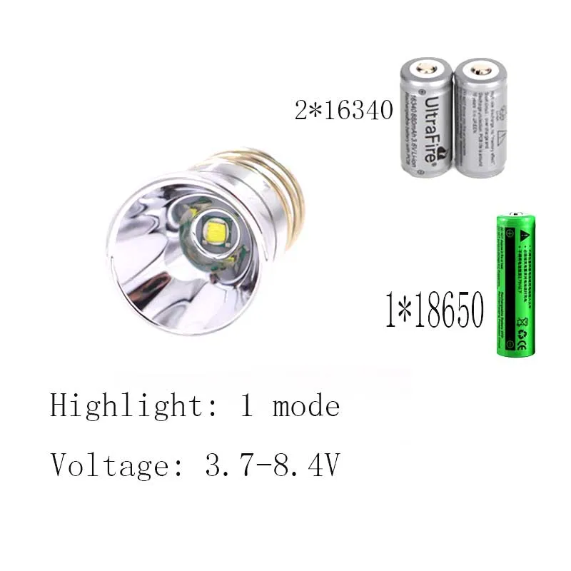 Классический черный тактический фонарь XP-L V6 1mode1000lm светодиодный фонарик 18650