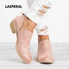 Женские осенние ботинки LASPERAL, на квадратном каблуке, без шнуровки, с острым носком