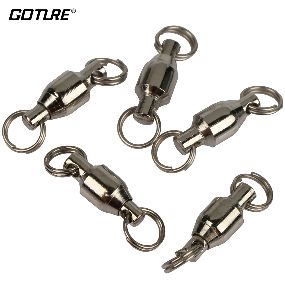 Goture 200 шт. шарикоподшипник Вертлюги с двойным кругом высокоуглеродистой стали Твердые кольца Размер#2#4#6 рыболовный разъем Крюк снасти