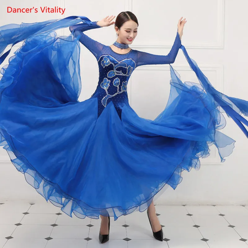 Новинка 2018 платья для бальных танцев женская одежда соревнований платье с