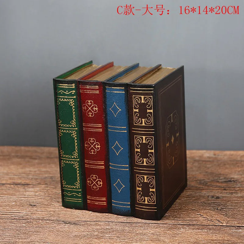 C Large Креативные винтажные деревянные книги форма шкатулка для украшений украшения ретро стол для хранения миниатюрные домашние рукодельные украшения подарки - Цвет: C Large