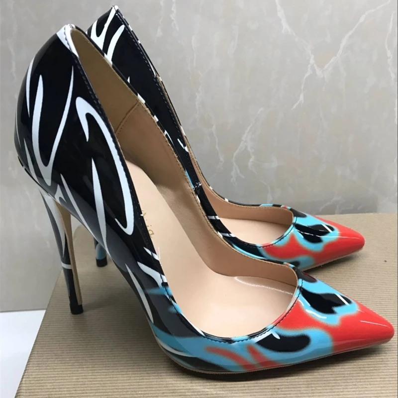 

Europe and the United States new sharp pointed shallow heel shoes with 10 cm sexy women's shoes, fairy shoes, 12cm shoes,