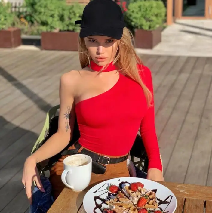 Новый сексуальный модный тонкий нижний слой боди на одно плечо|Боди| |