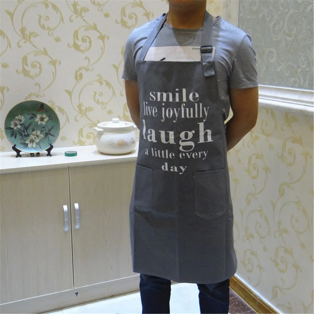 Кухонный Фартук с карманами FUYA простой холщовый надписью для ресторана и дома |