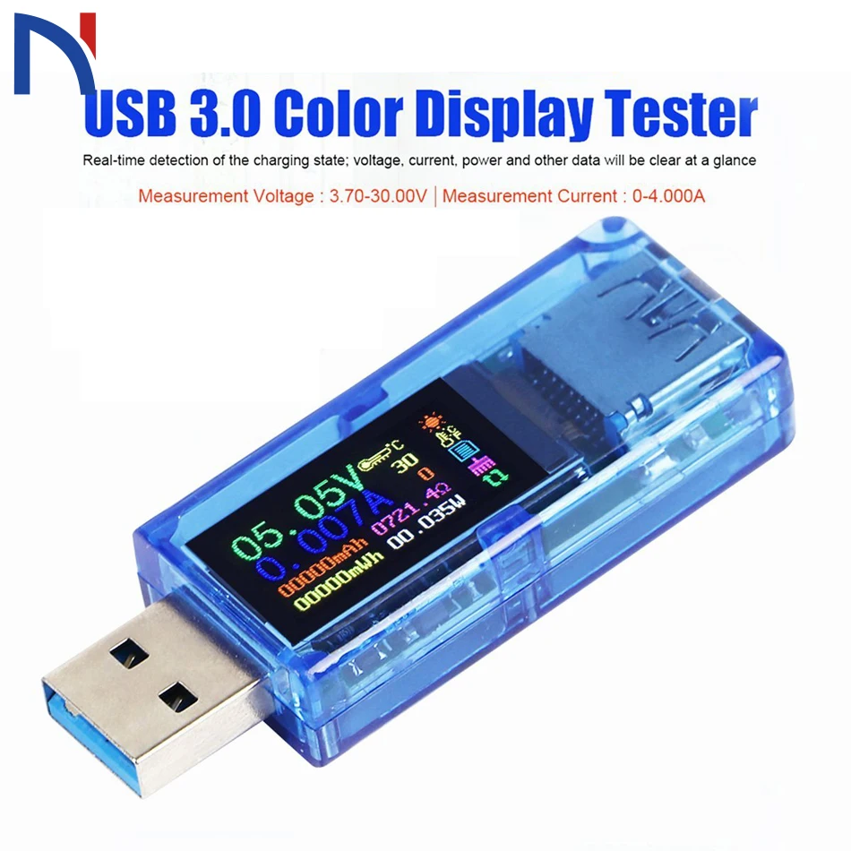 USB 3 0 цветной ЖК-Вольтметр Амперметр измеритель напряжения мультиметр батарея