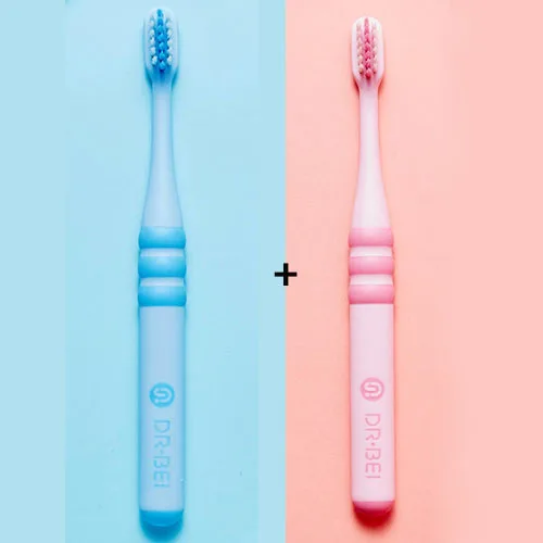 Blue and Pink 2 шт./компл. Xiaomi Doctor B детская зубная щетка пищевой материал Импортная мягкая щетка для детей 6-12 лет лучший подарок - Цвет: Blue and Pink