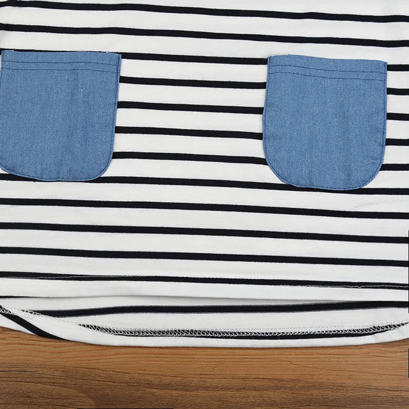 Платье для маленьких девочек Softu летнее платье в синюю полоску с короткими