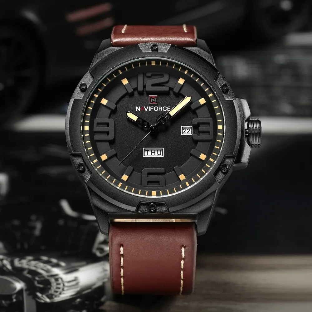NAVIFORCE новый модный бренд для мужчин Спорт часы человек кварцевые Дата Неделя