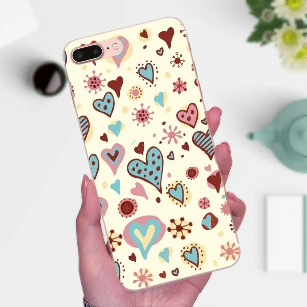 Горячие продажи сердца шаблон Тонкий силиконовый чехол для Galaxy A3 A5 A7 On5 On7 2015 2016 2017