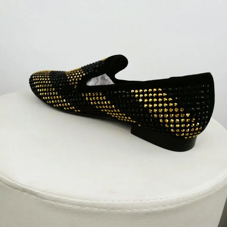 Hot Spring Autumn Brand Shoes Men Casual Crystal Loafers Slip On Round Toe Smoking Slippers Design Cozy Flats Male | Обувь