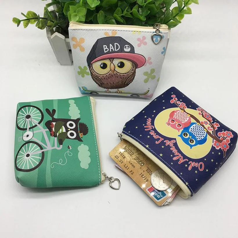 M101 печать Для женщин кошельки милая серия &quotСова&quot Ride A носить шляпу злитесь