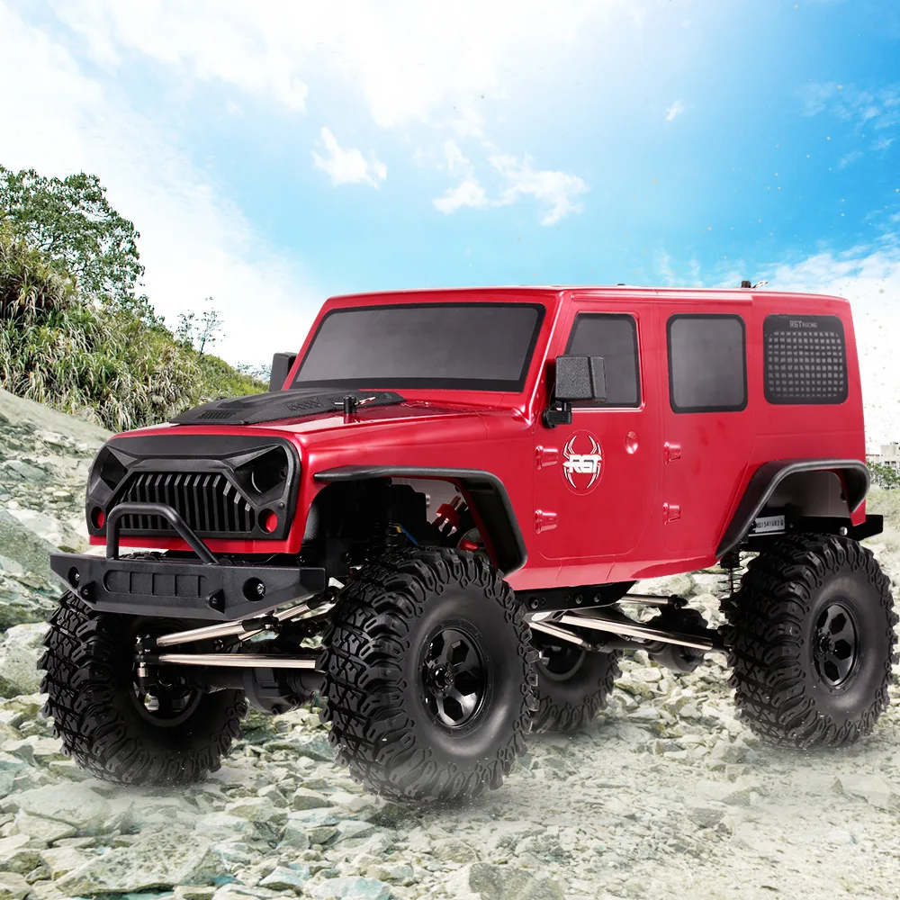 RGT 86100 1/10 2,4G 4WD RC Рок Гусеничный внедорожный автомобиль скалолазание грузовик детская игрушка для мальчиков с 2 батареями