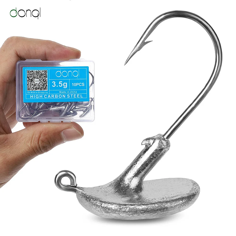 DONQL 10 шт./кор. рыболовный крючок с свинцовой головкой бородкой для ловли карпа
