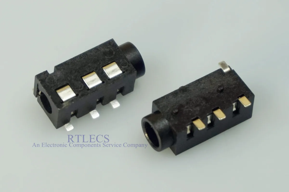 

1000pcs Phone Jack 3.5mm 4 pin stereo socket for 4 pole audio plug SMT PCB reflow solderable right angle DC30V 0.5A