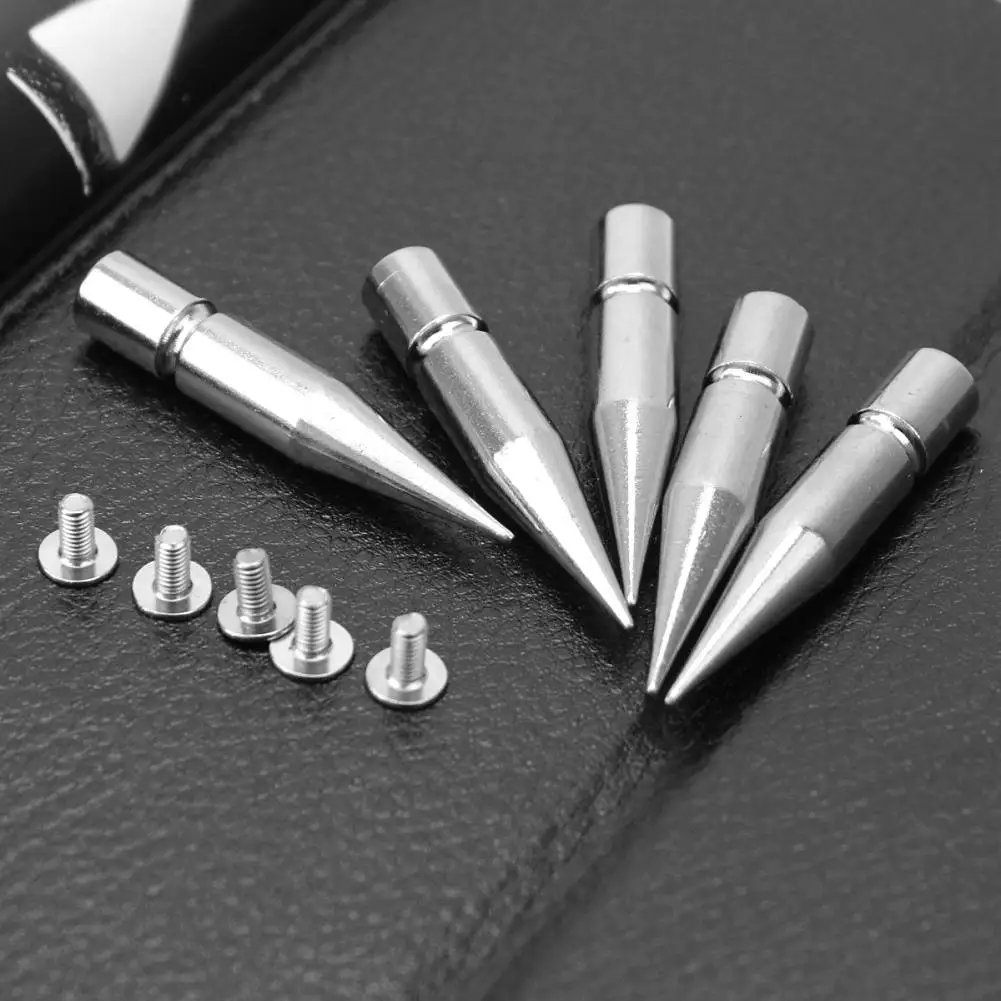 5 шт./лот Серебряная 9 мм металлическая пуля с шипами заклепки в стиле панк рок
