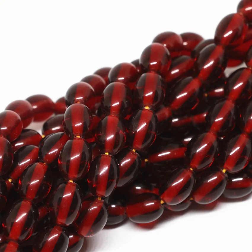 

Dark red resin beeswax 6X9mm 8X11mm 10X13mm 12X16mm 13X18mm barrel rice loose spacer accessories beads jewelry making 15inch B51