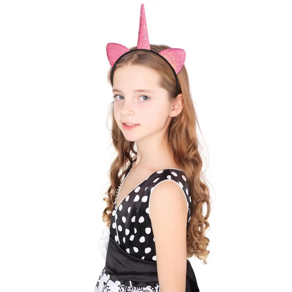 

Fioday Glitter Unicorn Headbands for Girls 1pc/8pcs Rainbow Cat Ears Hair Band for Birthday Party Supplies Kids Hair Accessories