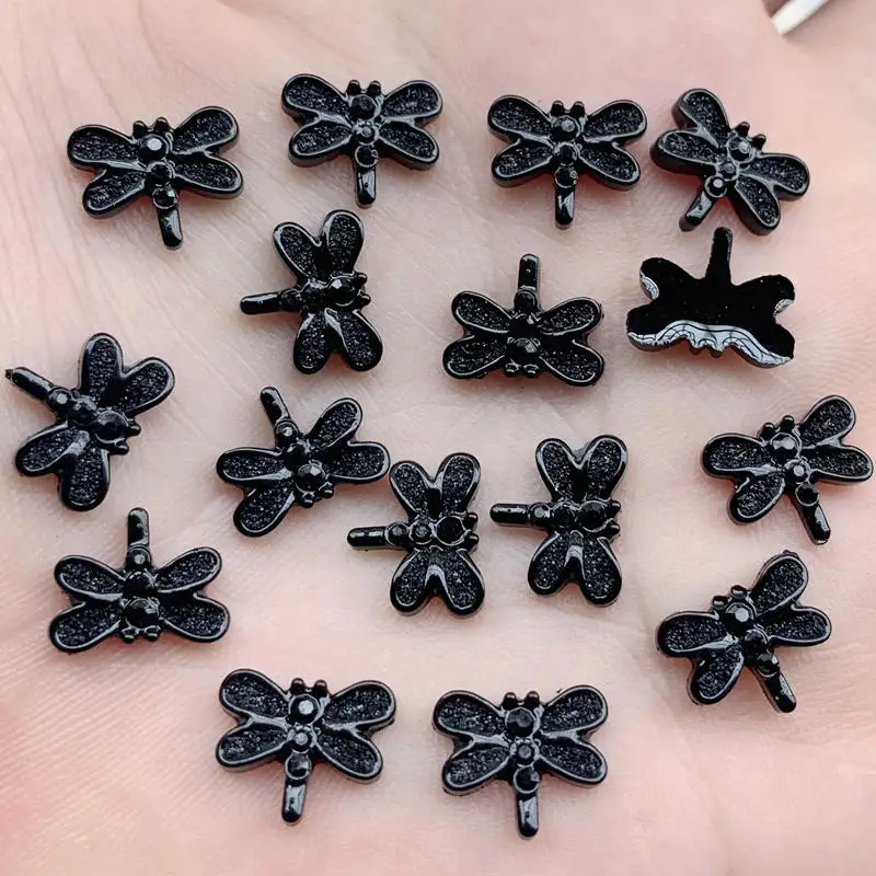 B698 40pcs 9*12mm Cute mini Dragonfly shape for Women Summer Style Jewelry Resin&acryl Rhinestones Material DIY Strass craft - Цвет: B698