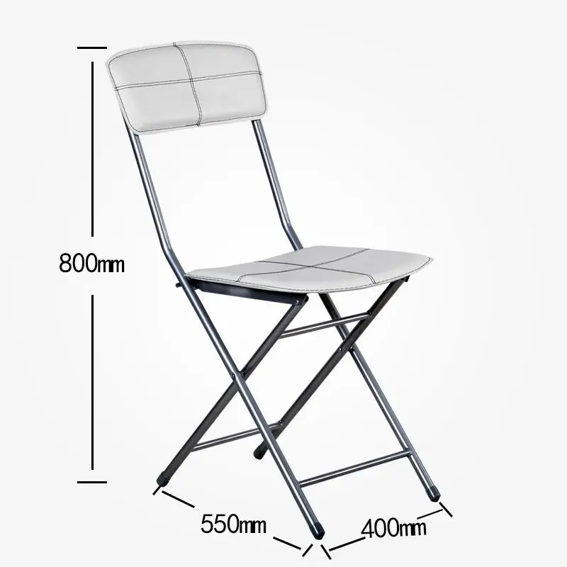 Folding chair portable folding home back dining chair leisure office chair - Цвет: style1