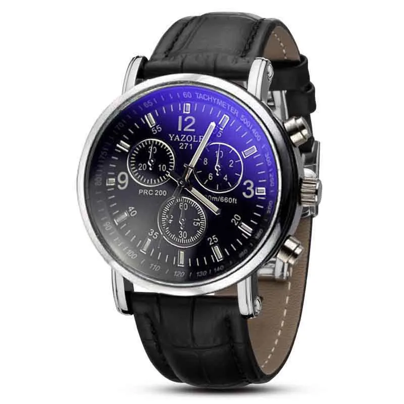 Новый список Yazole мужские часы люксового бренда кварцевые модные с кожаным