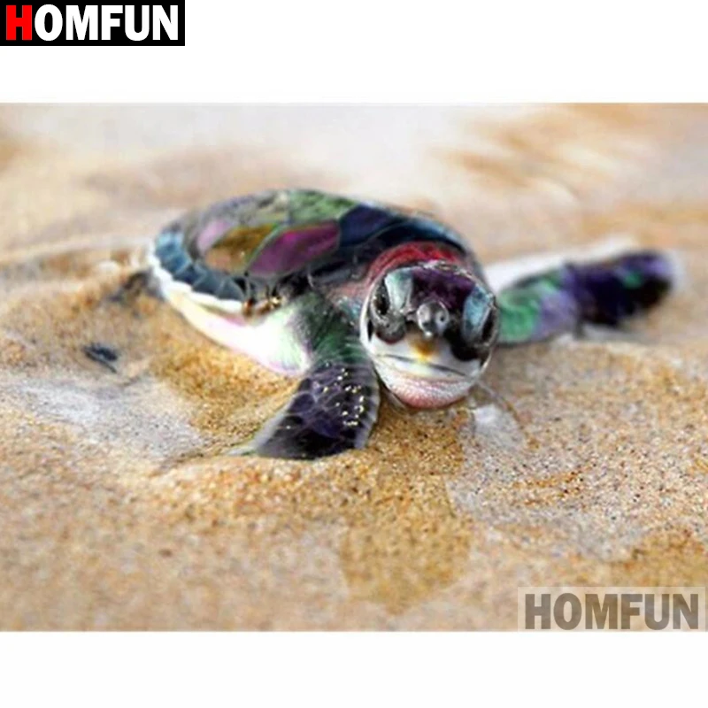 

Алмазная живопись HOMFUN A16244, картина «Черепаха» с полными квадратными/круглыми стразами, вышивка крестиком, домашний декор, подарок