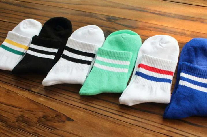 Носки по щиколотку простые полоски полиэстер хлопок эластичные короткие для