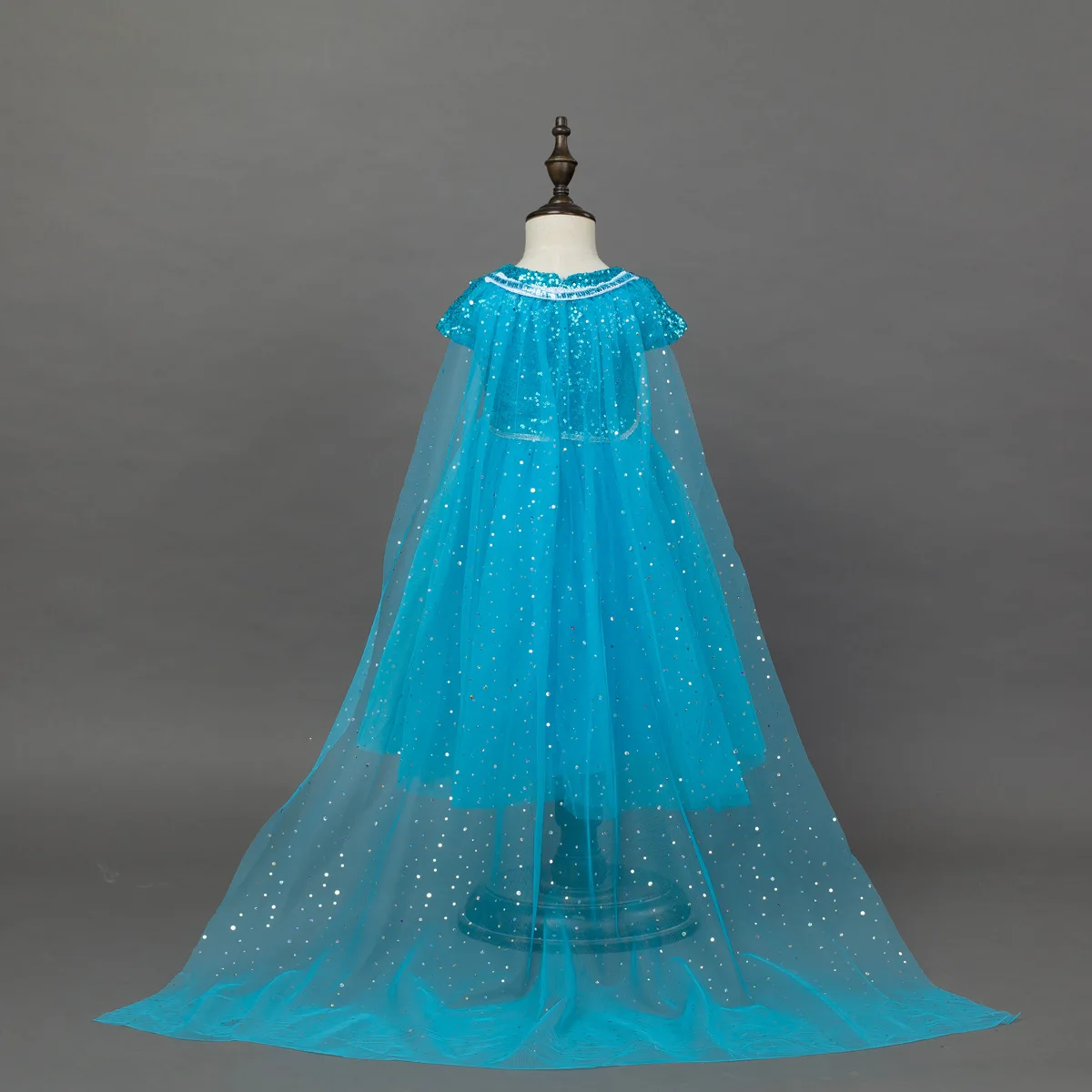 Summer Cap Sleeve Party Mesh Cape Dress Children 2 3 4 5 6 7 8 9 Years Baby Girl Tulle Sequin Dresses Kids Clothes Cotton Lining | Детская