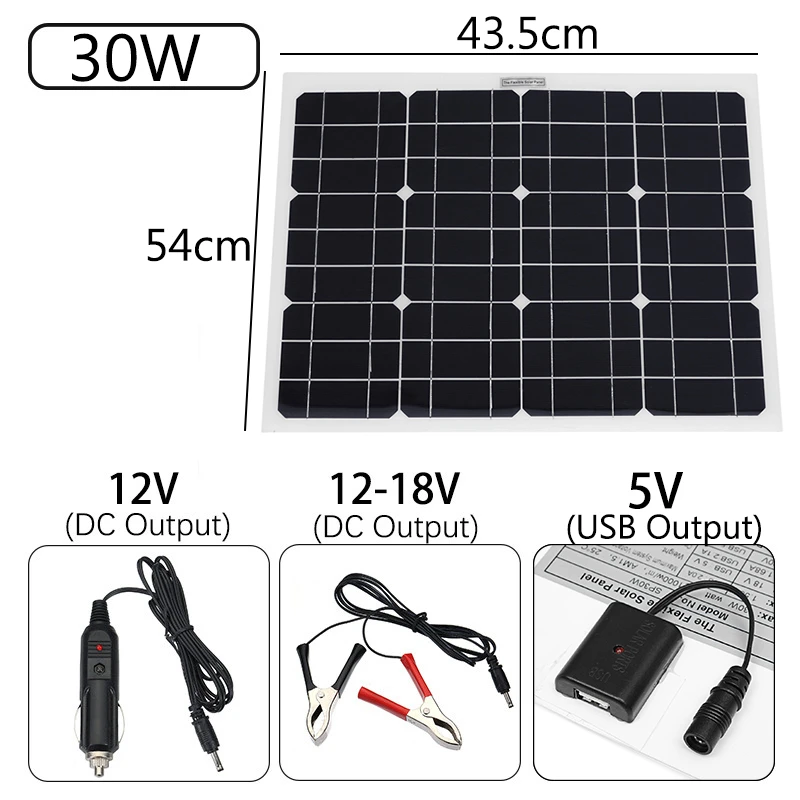 Новый 12inch11W DC12V вентилятор с 1 2 м DC-crocodile clip line USB 30WDC 5V солнечная панель