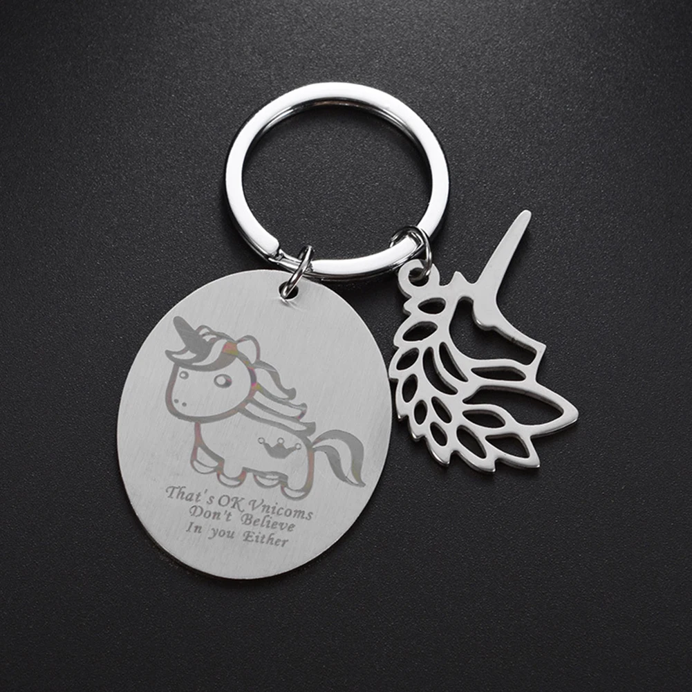 Модные полые единорог кулон письма Вырезка брелок сумка завесы брелок|keyring fashion|key
