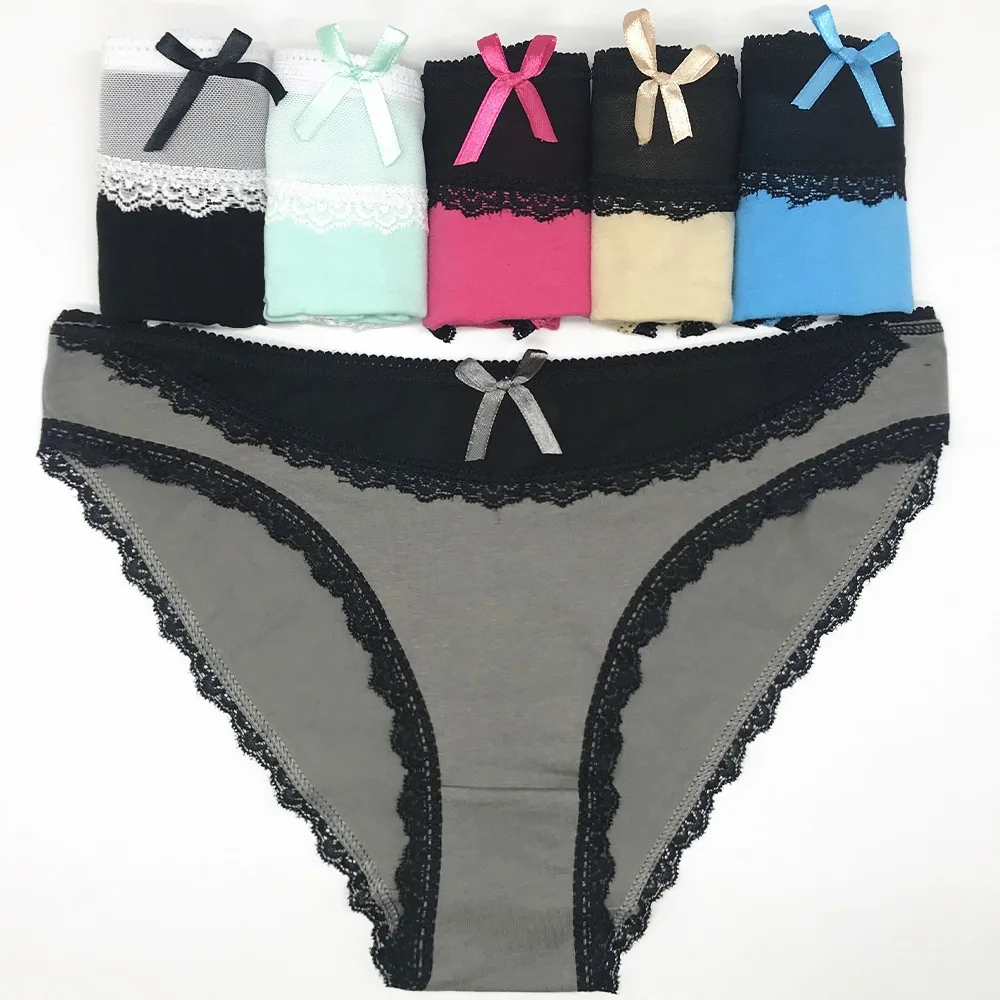 

Новый бренд, партия, 12 шт., женское лоскутное нижнее белье, хлопок, низкая талия, сексуальные кружевные трусы для девушек, нижнее белье размер...