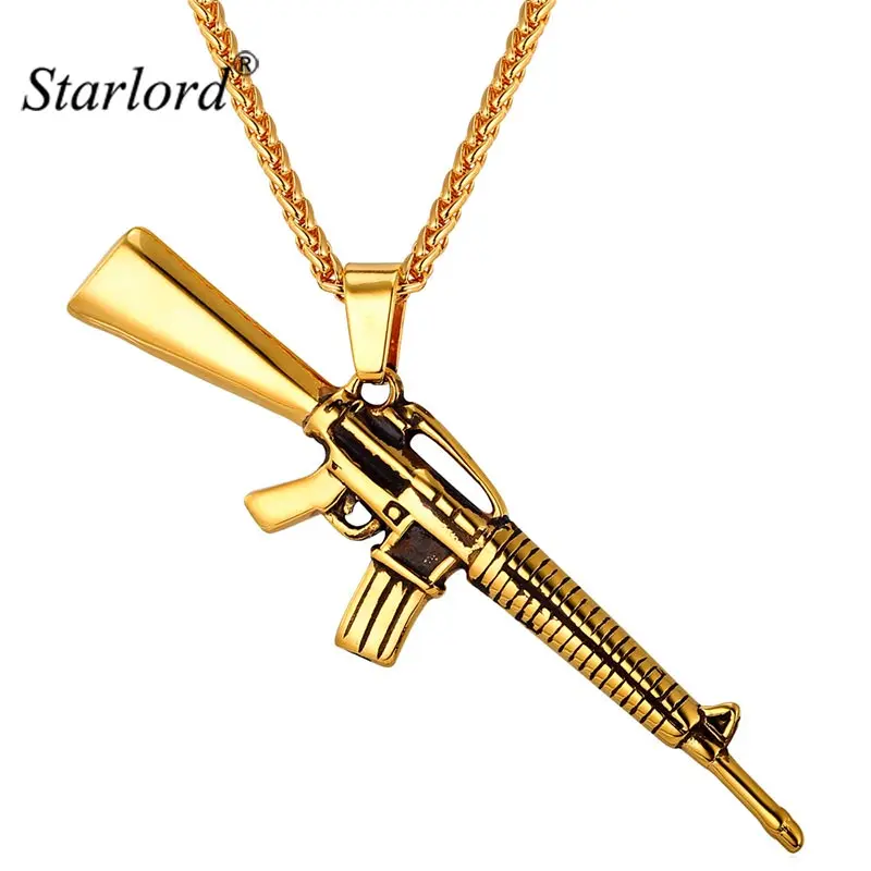 Цепочка Starlord M16 мужская с подвеской в форме винтовки крутая бижутерия стиле