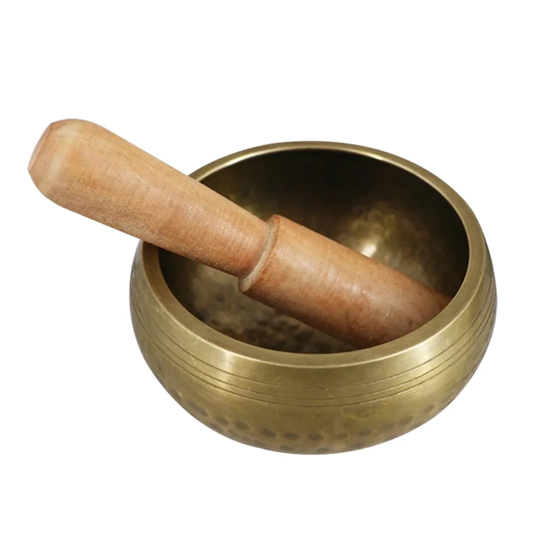 gold Буддизм, латунь, Йога, тибетская чаша, Поющая чаша, деревянная ручная чакра, буддийская медитация, украшение для дома - Цвет: gold