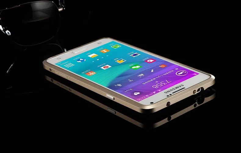 Luphie роскошный ультра тонкий алюминиевый бампер чехол для samsung Galaxy Note 4 N910F N9100 чехол+ 2 пленки(1 передняя+ 1 задняя