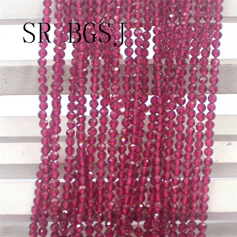 Free Shipping 2mm Faceted Red Jades Gems Stone Spacer Bail Seed Mini Round Beads Strand 15&quot|Бусины| |