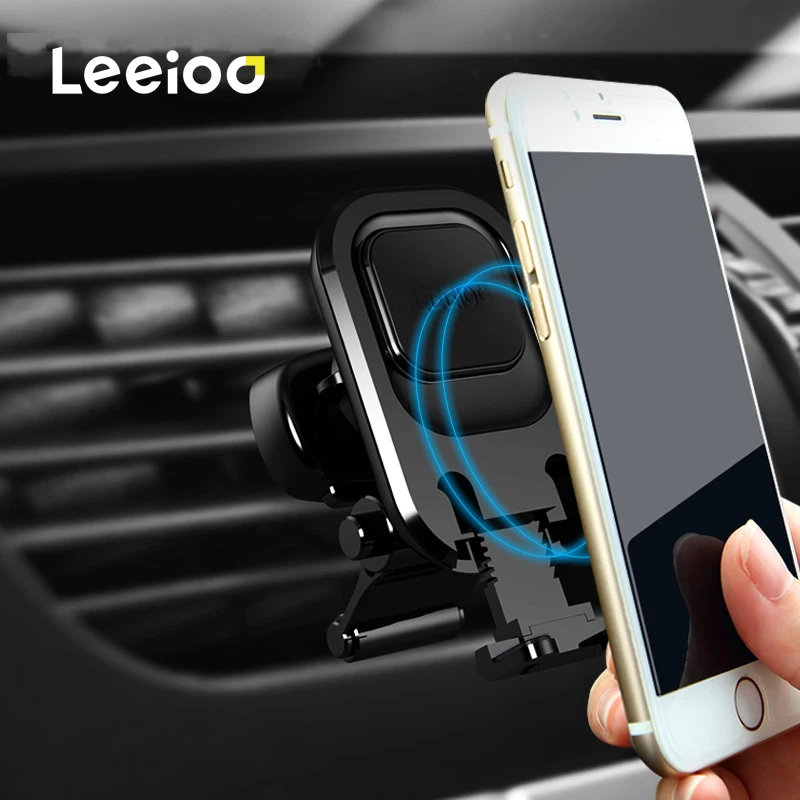 LEEIOO магнитный автомобильный держатель для телефона iPhone Samsung 360 с воздушным