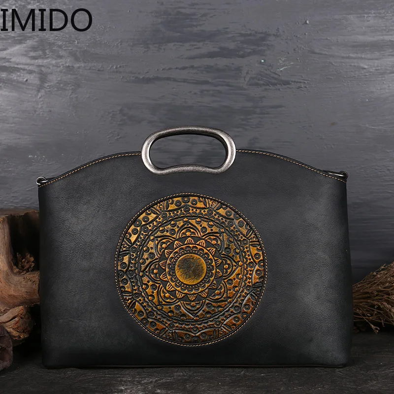 IMIDO 2019 брендовая дизайнерская Роскошная Новая Кожаная женская сумка из воловьей
