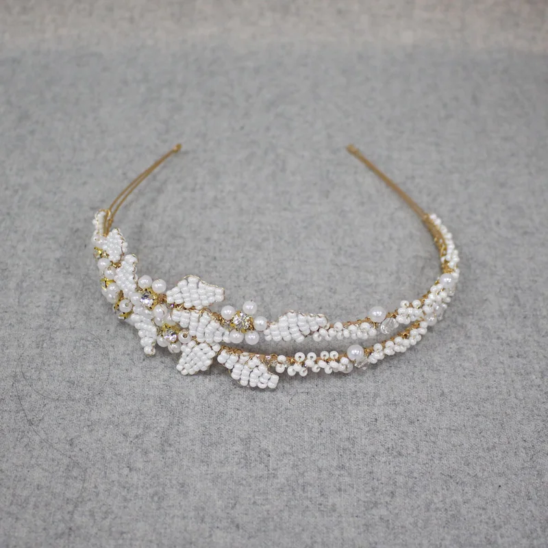 

New Handmade Fashion Bride Hair Accessory Hair Bands Wedding Accessories Headband White Floral For Ladies Wear O017