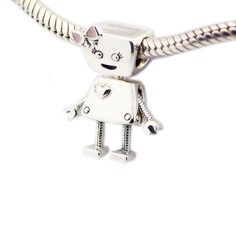 DIY Beads for Jewelry Making Sterling-Silver-Jewelry Bella Bot Bead Pink Enamel Charms Silver 925 Berloque Perles | Украшения и