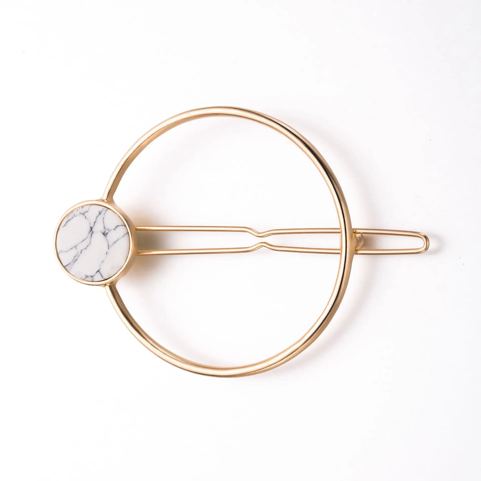 Fashion Women Girls Metal Circle Square Hair Clips Natural Stone Hairpins Barrettes Wedding Clip Accessories Dropshipping | Украшения и