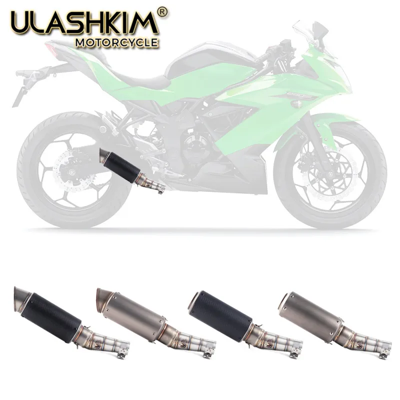 Мотоциклетная выхлопная контактная средняя труба для Kawasaki Z250 2008- Ninja 300 2013- Ninja 250R 2008
