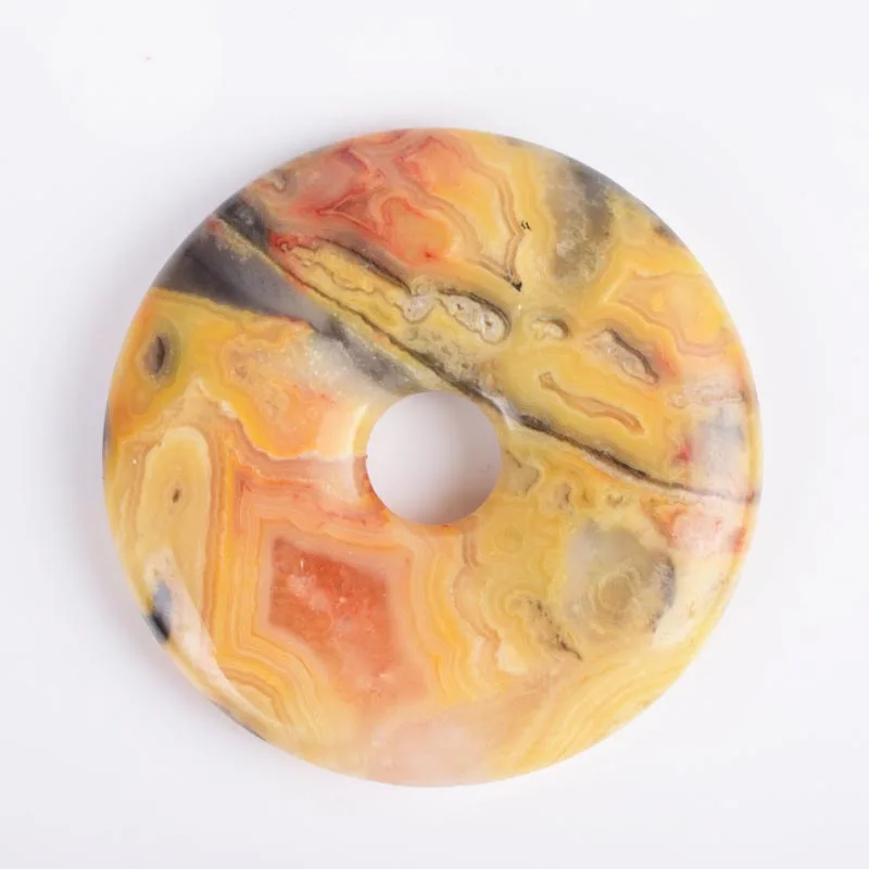 diameter 5 cm Агат Медальон натуральный камень Агатовые Бусины Пончик подвески свадебные подарки кристалл КВАРЦ ИСЦЕЛЕНИЕ чакры рейки Шарм ювелирные изделия - Цвет: diameter 5 cm