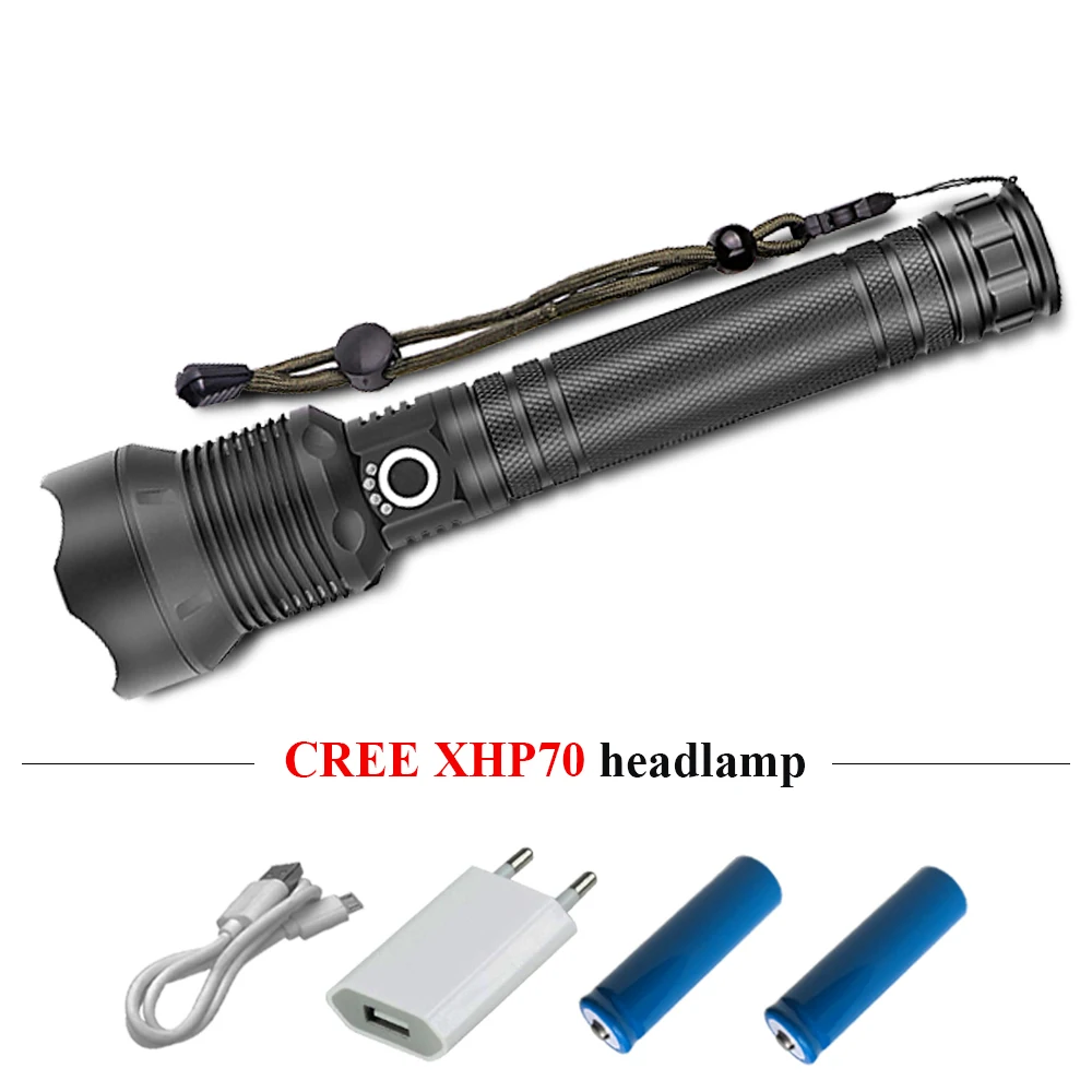 Zoomble Супер Мощный usb светодиодный фонарик 18650 или 26650 cree xhp70 32 Вт Rechargeabl lampe torche