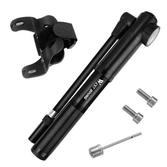 Black With Hose WEST BIKING велосипедный насос для передней вилки и задней подвески из алюминиевого сплава, насос для шин Schrader Presta Valve 300 фунтов/кв. дюйм, велосипедный насос - Цвет: Black With Hose