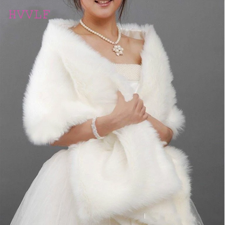 

White Cape Stole Wrap Wedding Bridal Women Shawl Wraps Jackets Plus Size